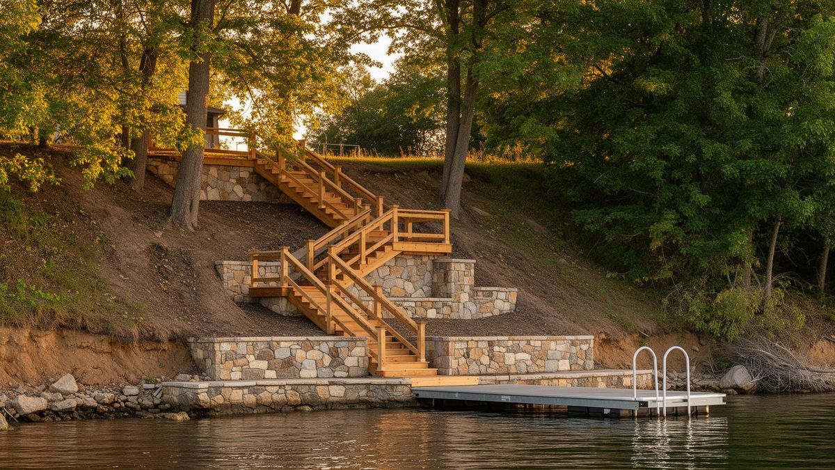 Steep Grade Lake Access: Engineering a Bluff Lot for Daily Use