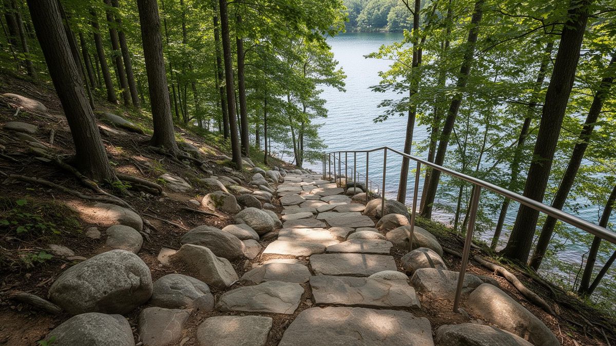 Steep Grade Lakeside Access: Building on 30–45° Lakefront Slopes
