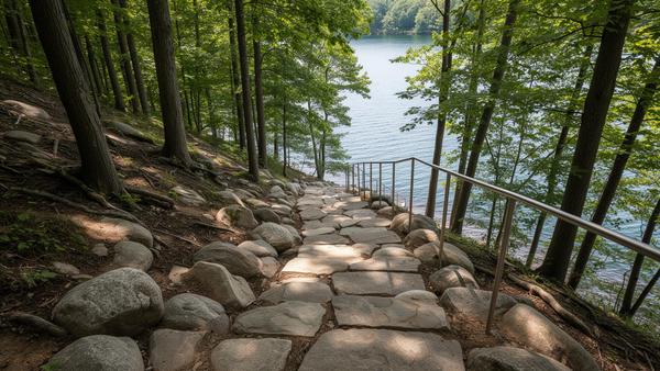 Steep Grade Lakeside Access: Building on 30–45° Lakefront Slopes